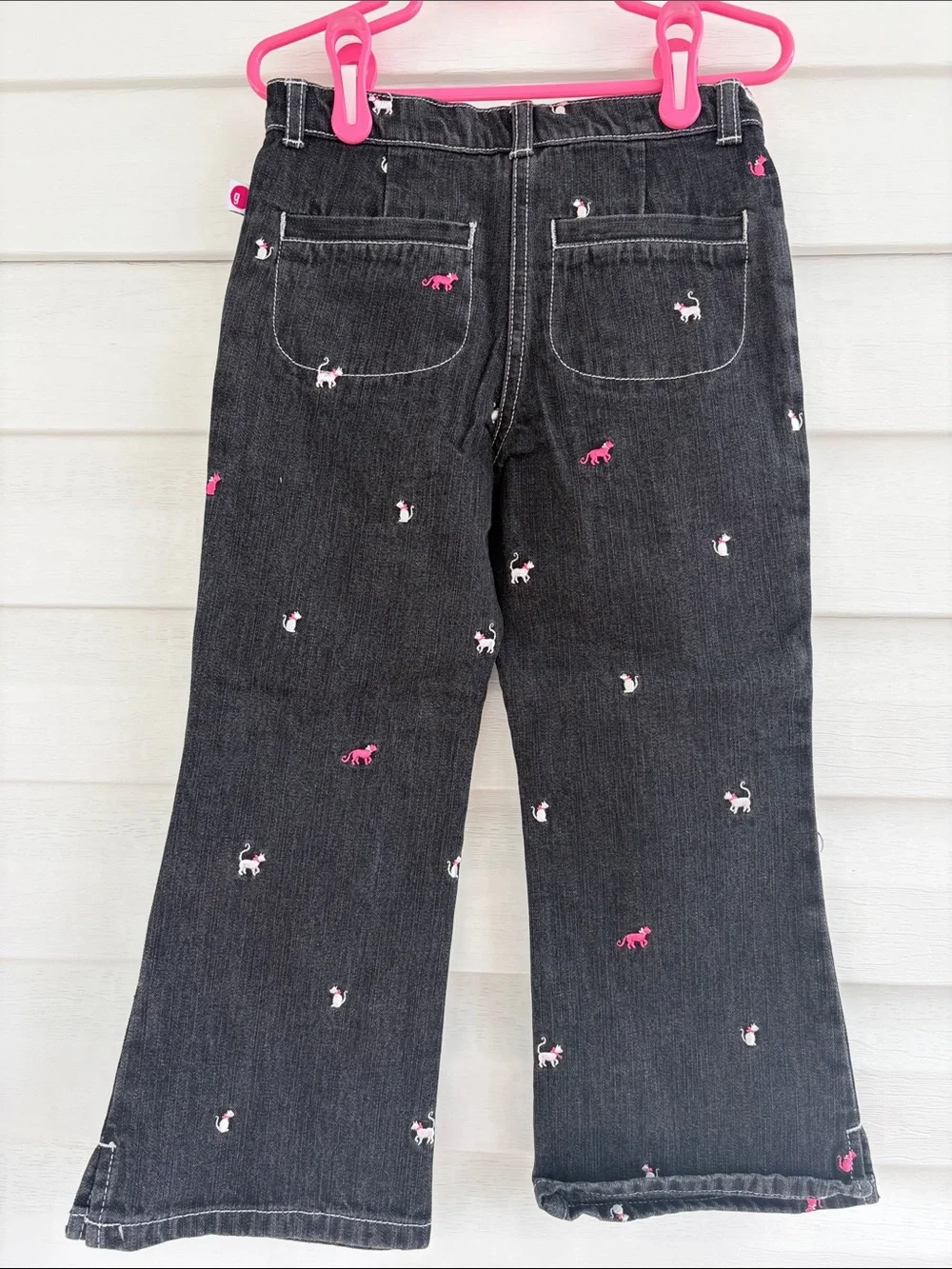 NWT Vintage Y2K Gymboree Set Paris Kitty Top & Embroidered Cat Flare Jeans